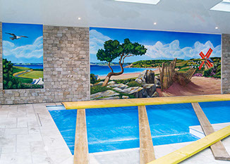 Fresques Murales Peintures Trompe L Oeil Decorative Interieures Maison Villa Piscines Spa Salon Salle A Manger Chambres Escaliers Entree