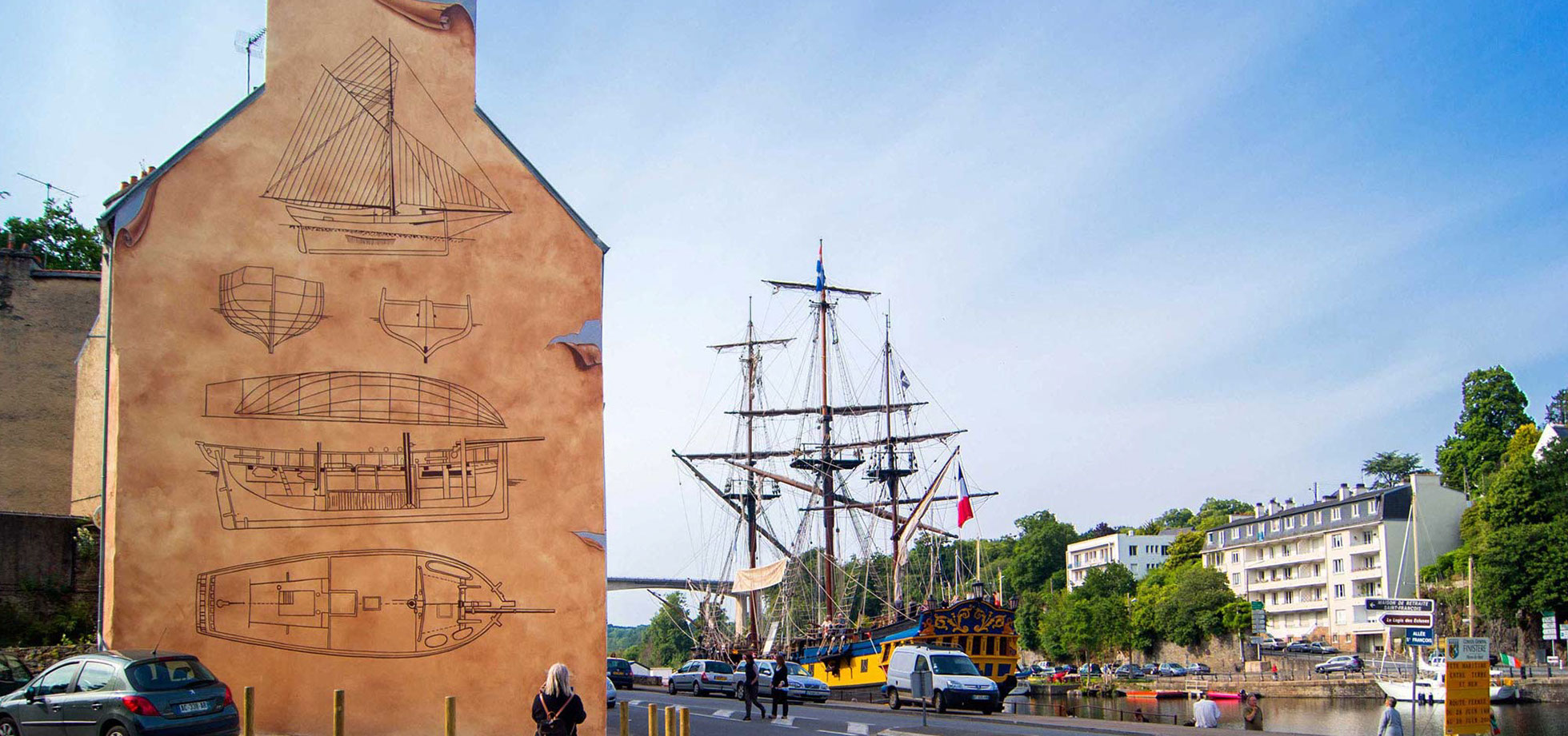 trompe-l'œil&nbsp; rue notre dame ville de morlaix