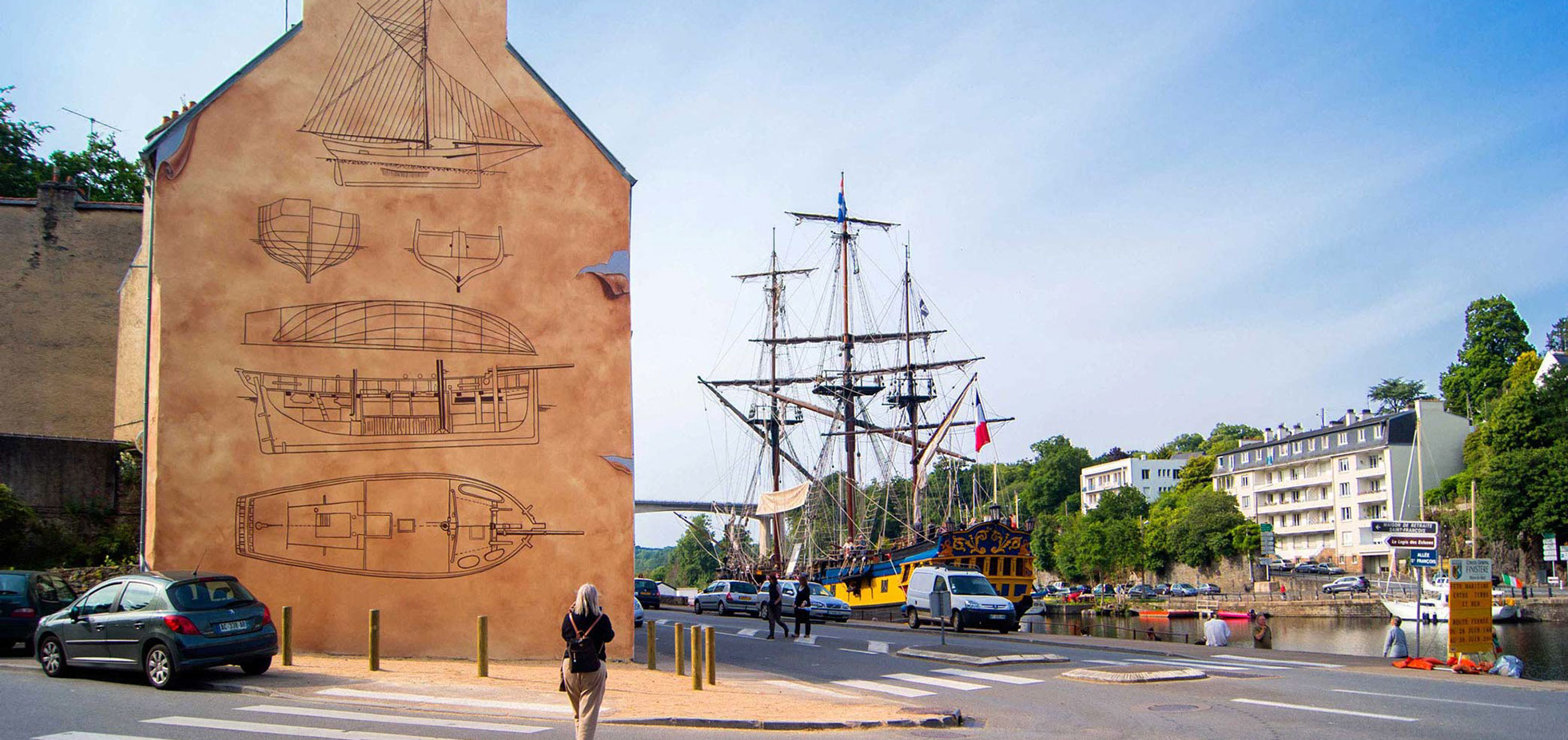 trompe-l'œil&nbsp; rue notre dame ville de morlaix