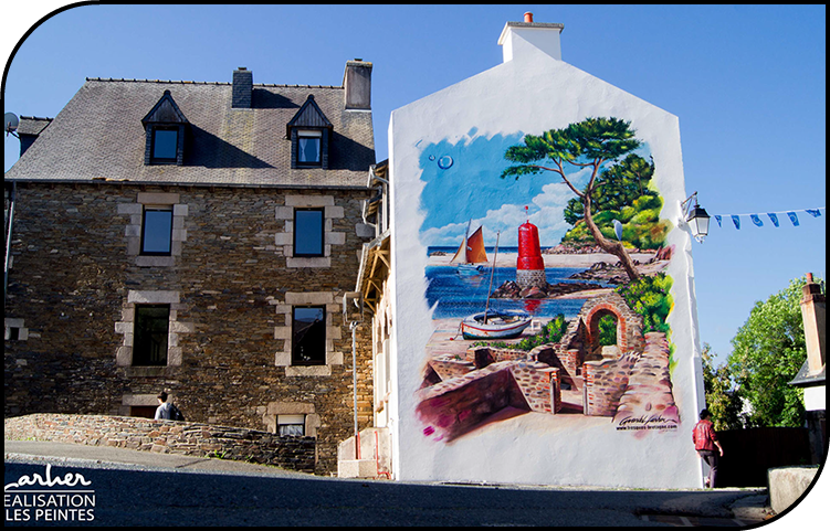 trompe-l'œil&nbsp; rue notre dame ville de morlaix