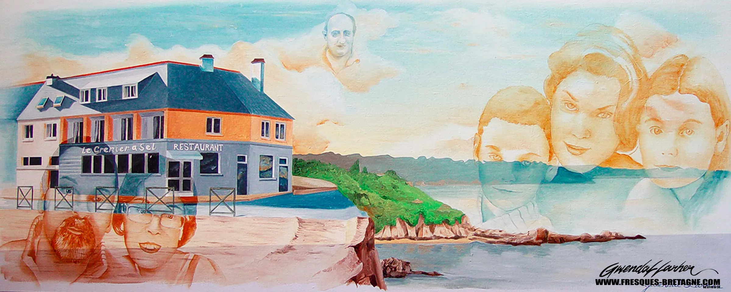 Tableau vendu — portrait de famille peint sur commande.
